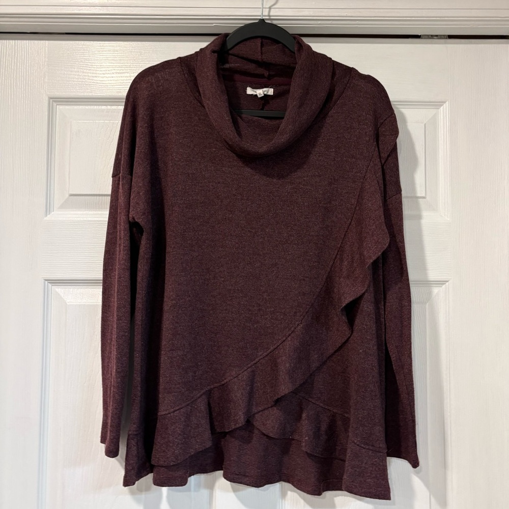 Maurices Burgundy Cowl Neck Sweater